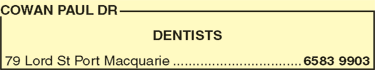 Cowan Paul Dr - Dentists Australia 1