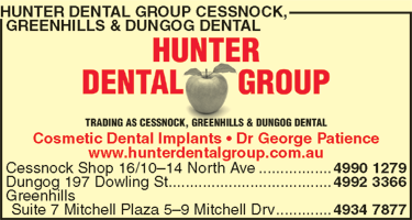 Hunter Dental Group Cessnock, Greenhills & Dungog Dental - Dentists Australia 2